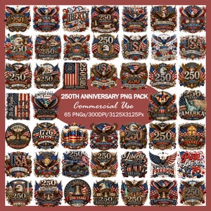 250th Anniversary PNG Bundle, Patriotic USA Clipart Pack, Semiquincentennial Eagle Designs, American Freedom Sublimation, 1776 2026 Vintage