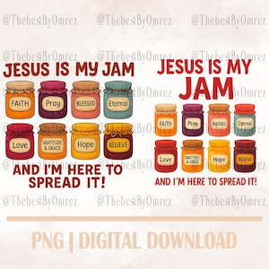 Jesus Is My Jam PNG: Funny Christian Shirt Design (Digital Download)