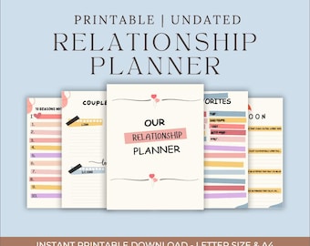 Couples Relationship Planner Printable: Date Night Journal (Digital Download)