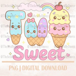 Two Sweet Donut Birthday PNG: 2nd Birthday Girl Shirt (Digital Download