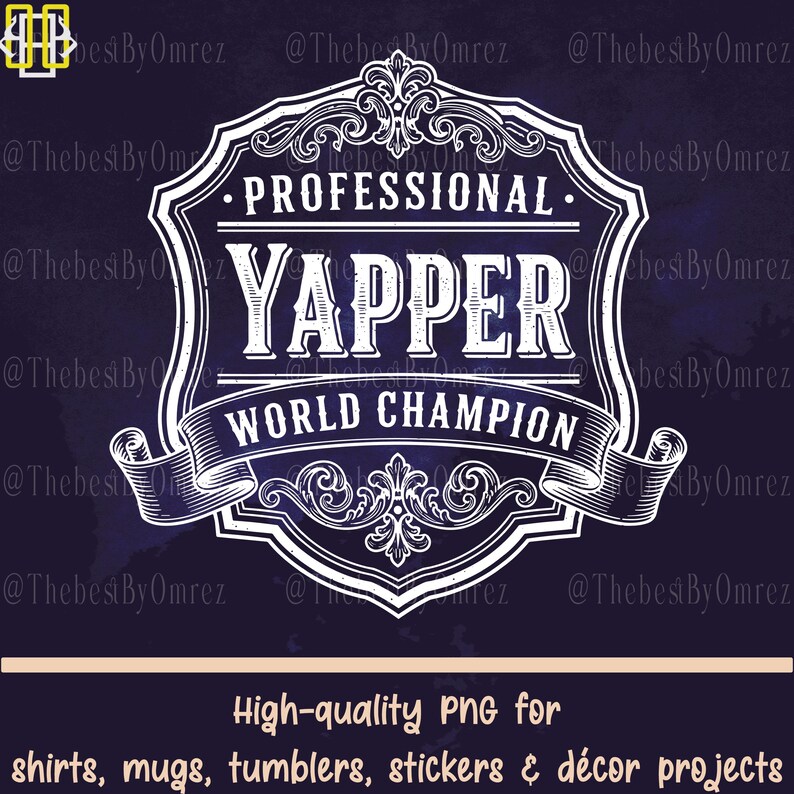 Yapper Design Yapper World Champion PNG SVG, Funny Sarcastic Design (digital Download ...