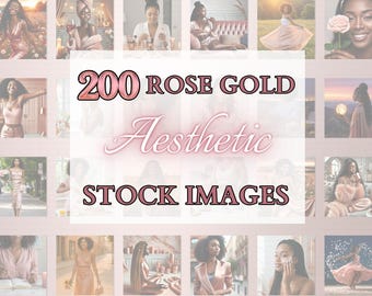 Rose Gold Stock Photos Black Women AI Images for Branding & Content Creators