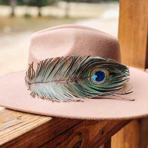 Peacock Feather Band, Hat Bands, Leather Hat Band, Leather Feather, Boho Hat Accessory, Oversized Feather, Feather Hat Band, Hat Accessories