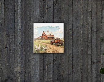 Leinwand Old Time Farm Print - Kanadische Prärien