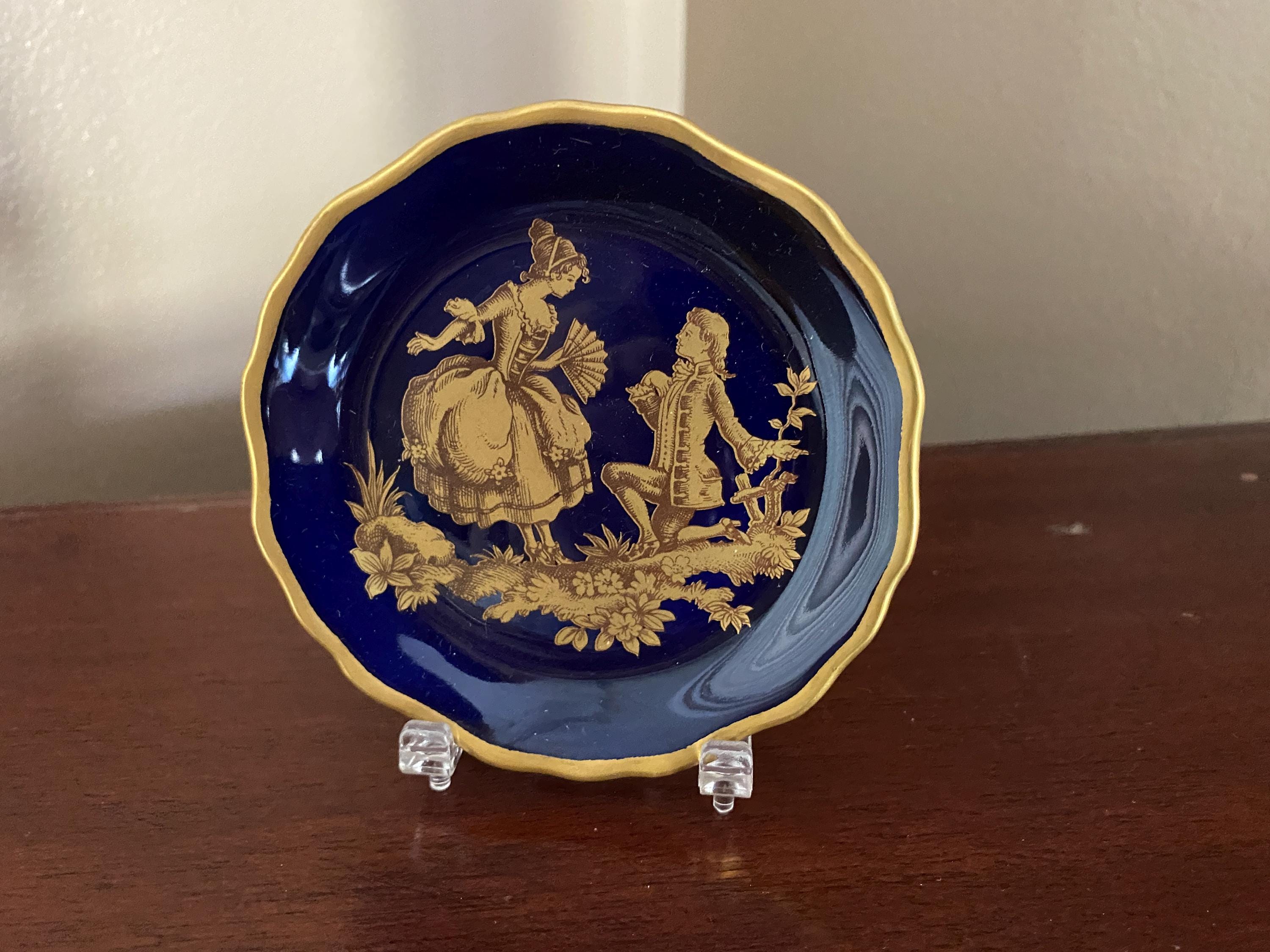 Limoges PARTHENON プレート 皿 ネイビー&ゴールド Navy Gold Limoges - Etsy