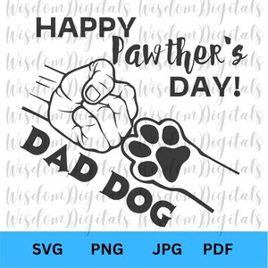Happy Pawthers Day Dad Dog SVG Vaderdag Dad Dog Lover SVG Png Eps Dxf Pdf Digitale Cut-bestand Cricut Maker Silhouette Cameo 4