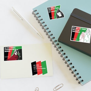 Steun Afghaanse vrouwen stickervellen, stickers Afghaanse meisjes empowerment, steun Afghaanse vrouwen
