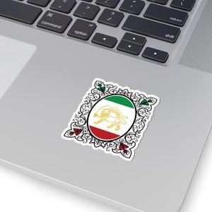 Traditional Shir-o-Khorshid Inspired Design Kiss-Cut Stickers, Iran Heritage, Persian Culture gift, Gift for Iranian, Iranian culture