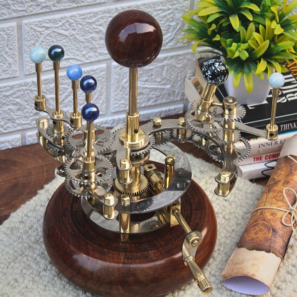 Vintage Decor Orrery Art Masterpiece Antique Decor, A Luxury and Unique Artwork one of a Kind Gift for Husband