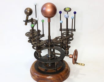 Solar System  17&quot; Celestial Model Fully Functional Antique Finish Orrery
