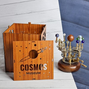 Orrery Luxury Home Décor Solar System Model 8&quot; Gift for Husband, tellurion, Elegant Functional Décor Masterpiece