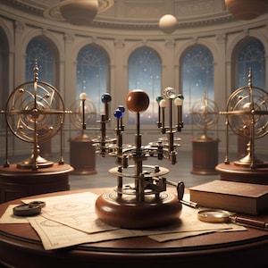 Orrery for Book Shelves 11&quot; made of Brass and Steel, A Functional Model of the Solar System with planets