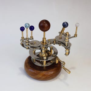 Teakwood Solar System Orrery, Functional Home Decor (8")