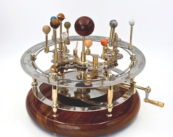 Orrery, A Perfect Art to Display in Your Office or Room, Planets Made of Semi Precious Stones, A Hand Driven Model of Solar System