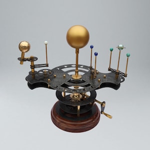 Vintage Decor Style Orrery 17&quot; Piece for Book Shelves Brass and Steel Orrery A Functional Model of the Solar System with planets