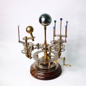 French Decor Orrery, Functional Model of Solar System 17&quot; Earth and Moon