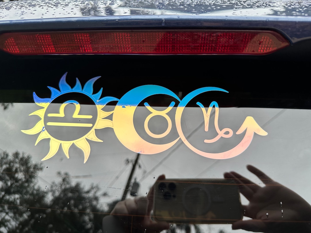 Big 3 Astrology Holographic Vinyl Car Decal Horizontalpersonalized