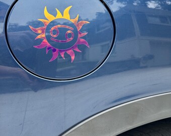 Astrology Holographic Vinyl Car Decal- Sun Sign -Personalized/Made to Order