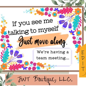 Office door sign printable, in a meeting sign, classroom posters, gifts for teachers, gifts for women, home office decor, office staff gifts
