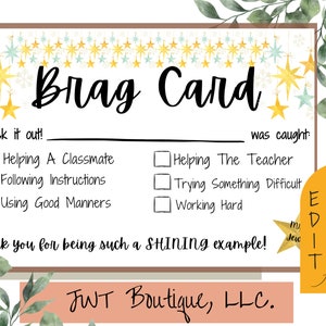 Cartes de vantardise, notes de l'enseignant, carte d'encouragement du personnel de bureau, cadeau de retour à l'école, cadeau pour l'enseignant, notes de motivation du personnel, cadeaux pour les étudiants