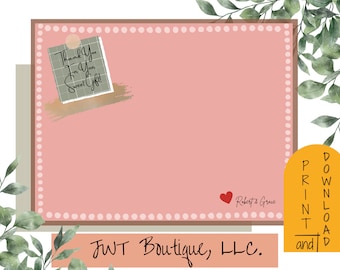 Printable thank you cards, baby shower thank you cards, boho shower thank you card, wedding shower thank you cards, thank you note and cards