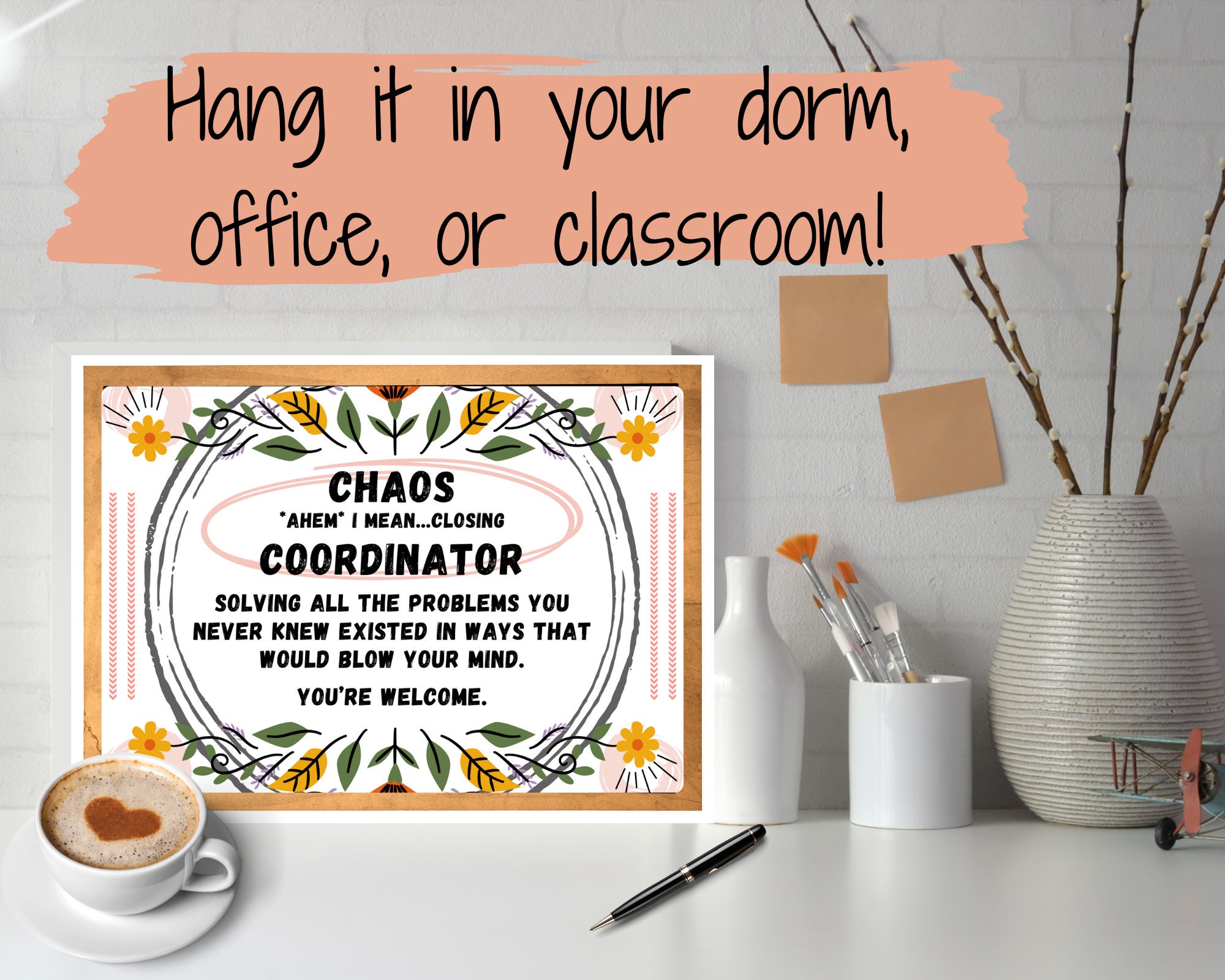 Printable Closing Office Signs, Chaos Coordinator Signs, Teacher ...