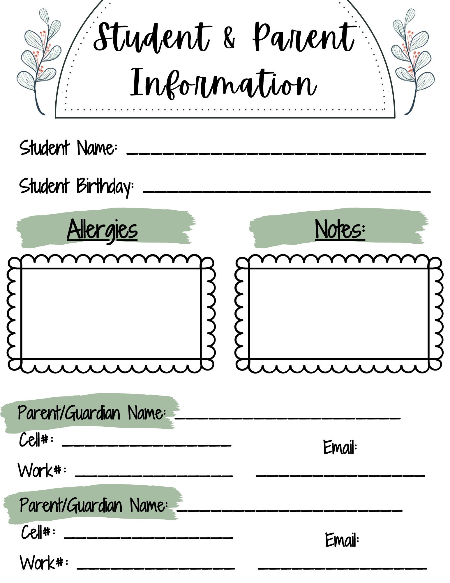 student-parent-contact-information-form-information-template-sign-in-sheet-printable-form-form-template-student-back-to-school-form-etsy for Free Printable Parent Information Sheet Student Parent Contact Information Form, Information Template, Sign in Sheet, Printable Form, Form Template, Student Back to School Form - Etsy for Free Printable Parent Information Sheet