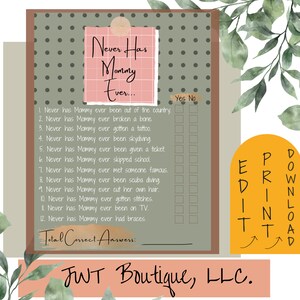 Boho baby shower games, baby shower games printable, baby shower games girl, baby shower games boy, baby shower party, party games for baby