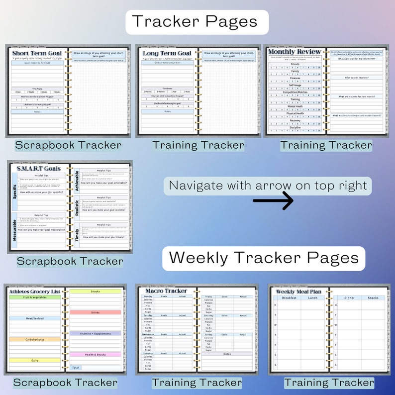 Fitness Planner, Workout Planner, Athletes Planner, Printable Planner, Exercise Planner, Digital