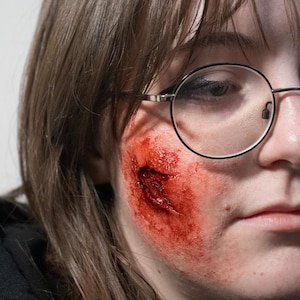 Silicone Prosthetic Deep Wound - Bullet Wound - Encapsulated Silicone Appliance - Makeup Prosthetic - SFX Makeup - Halloween - Film and Tv