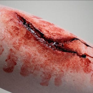 Large Wound Silicone Prosthetic Wound - Encapsulated Silicone Appliance - Makeup Prosthetic - SFX Makeup - Halloween - Film and Tv