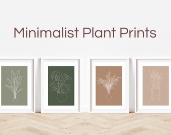 A4 Minimalist Plants, Wall Art, Print