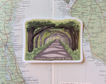 Retro Ormond Beach Loop Drive Florida Travel Sticker