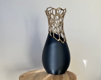 Designvase schwarz mit Gold für einen luxuriösen dekorativen Look