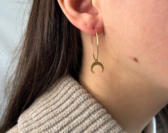 Boucle d’oreille tendance en acier inoxydable, idée cadeau, bijou femme, jewellery, personnalisé, fashion