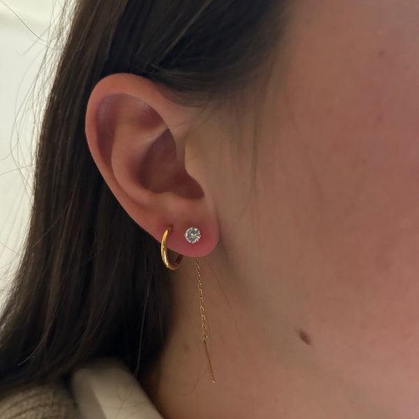 Boucle d’oreille tendance en acier inoxydable, idée cadeau de Noël, bijou femme, jewellery, fêtes