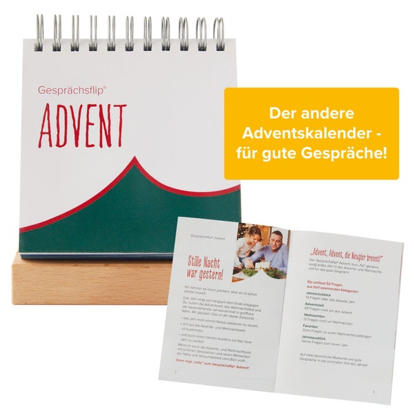 Gesprächsflip® ADVENT - Für gute Gespräche in der Adventszeit | Der Adventskalender für Familien und Paare | Jedes Jahr wieder verwendbar