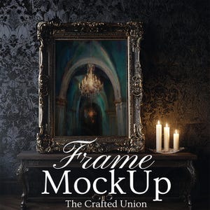 4x5 Vertical Gothic Frame Mockup, Dark Academia Mockup, Black Ornate Frame, Antique Frame Mockup, Photoshop Smart Object PSD