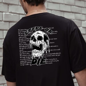 Steps or Die NA AA 12 step recovery program mens unisex t-shirt in black for narcotics anonymous alcoholics anonymous tee