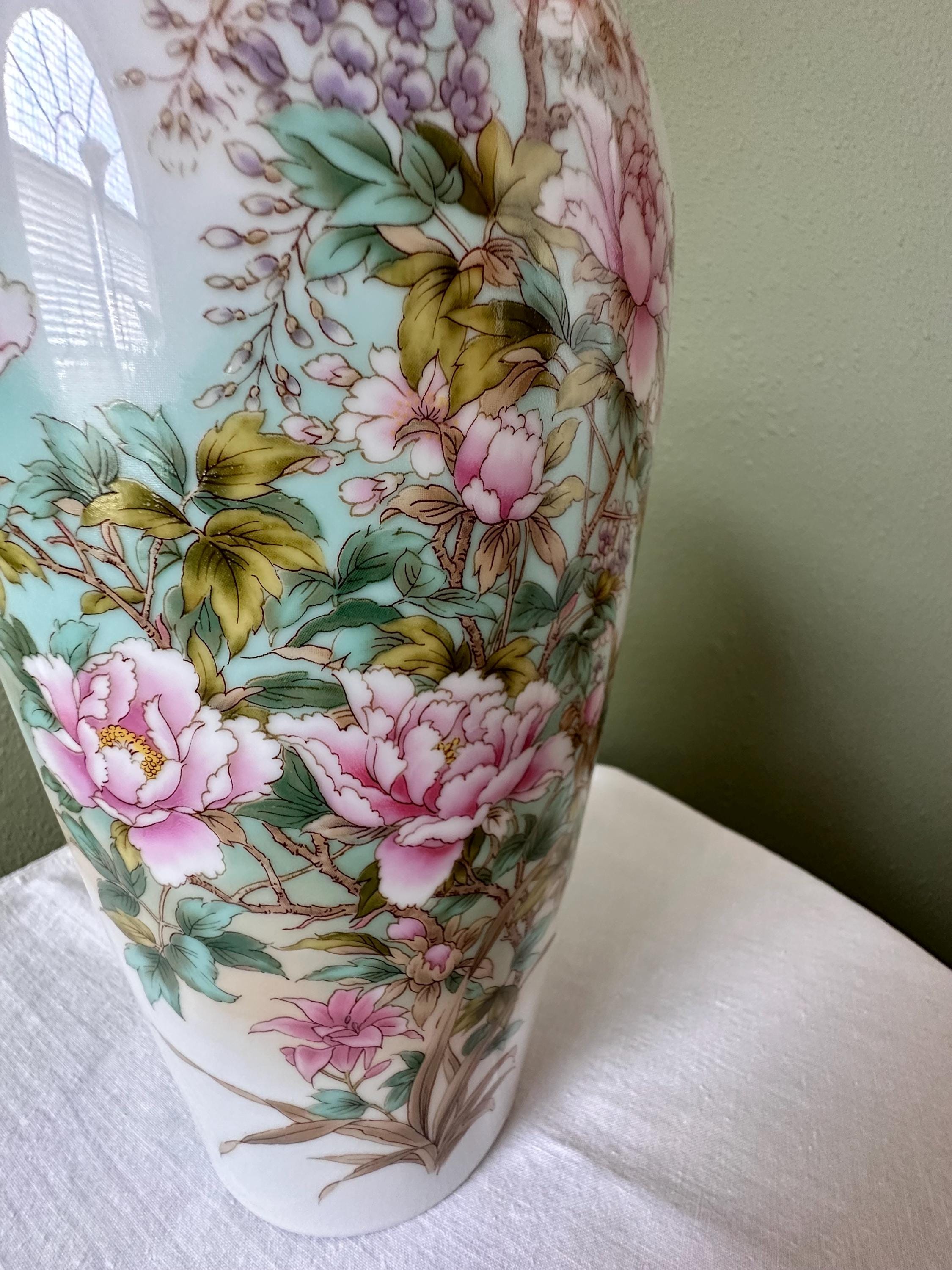 Vintage Vase - Shibata Japan Gold Leaf-rimmed Floral Vase (VC14