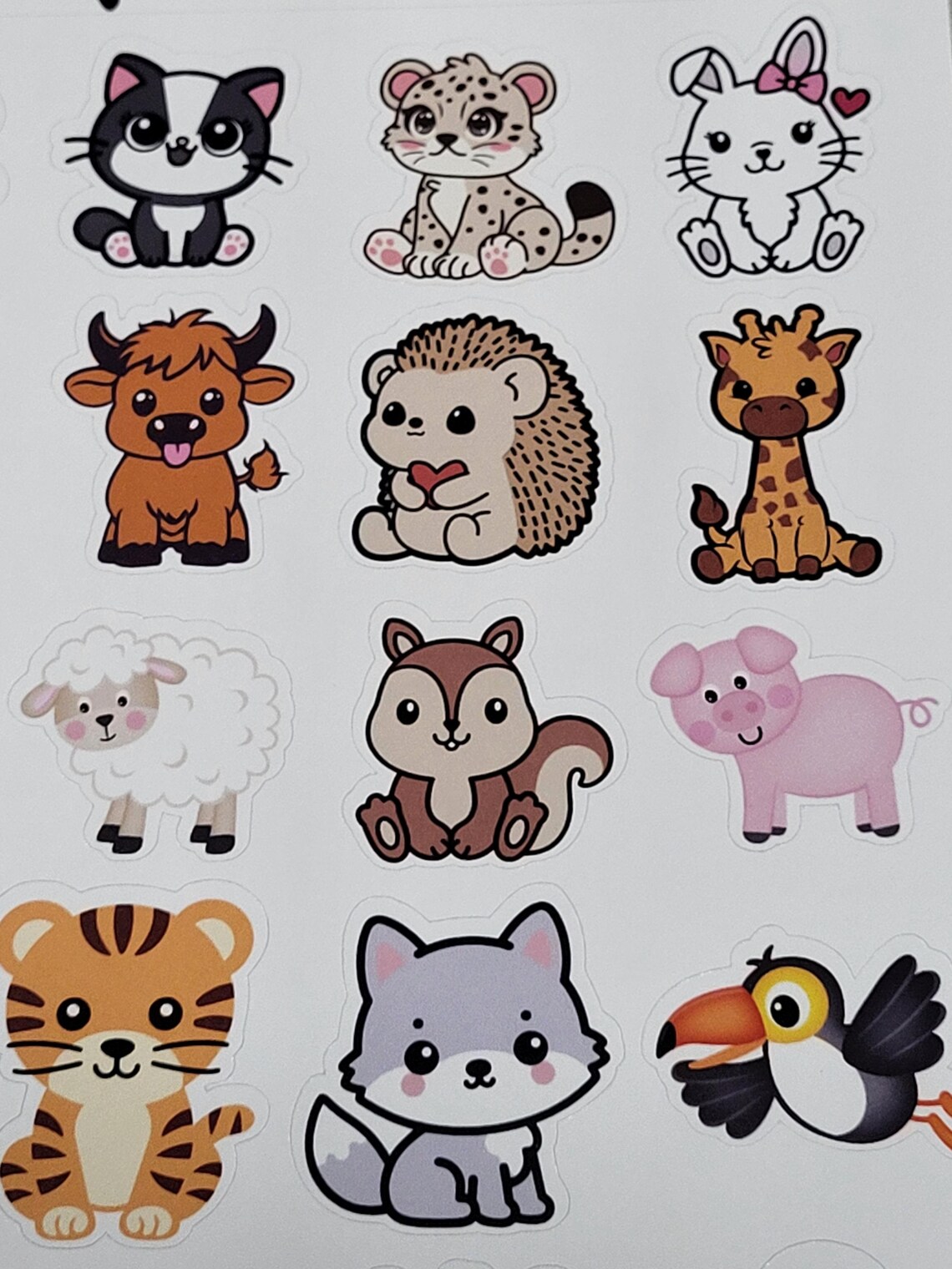 Cute Animal Stickers-2 Sheets With 30 Stickers Each! Animal Stickers ...