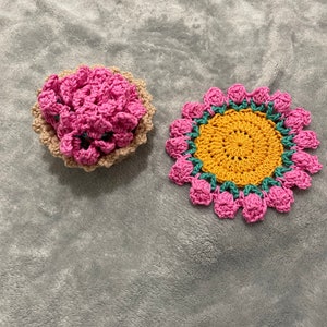 Crochet Blossom Coaster Set
