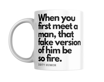 Funny Ceramic Coffee Mug: 'Fake Version' Dirty Humor Gag Gift