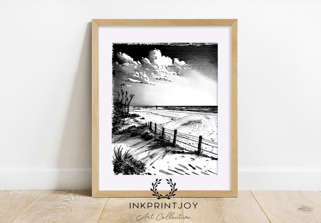 Vintage Coastal Wall Art Beach Landscape Painting Vintage Etsy