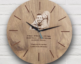 PHOTO WALL CLOCK / Customized Engraved Your Family Picture on Wall Clocks