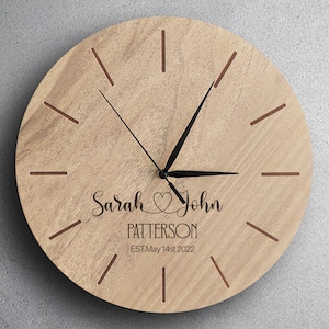 PERSONALISED WALL CLOCK, Customized Wall Clock, Wall Decor Gift For Couples, Anniversary Gift Set, Family Sign Wall Clock