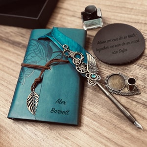 Personalisiertes Jubiläum Geschenk Set / Kalligraphie Pen Set mit Custom Journal / Schreibfeder / Federstift / Einzigartiges Geschenk