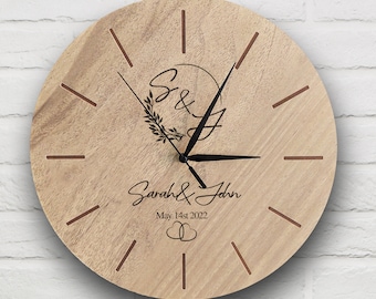 PERSONALIZED WEDDING GIFT, Customized Wedding Photo Clock, Engraved Photo Clock, Engagement Gift