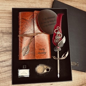 Personalisierte Kalligraphie Stift Geschenkset mit benutzerdefiniertem Journal / Feder Stift Kit / Federstift / einzigartiges Geschenk
