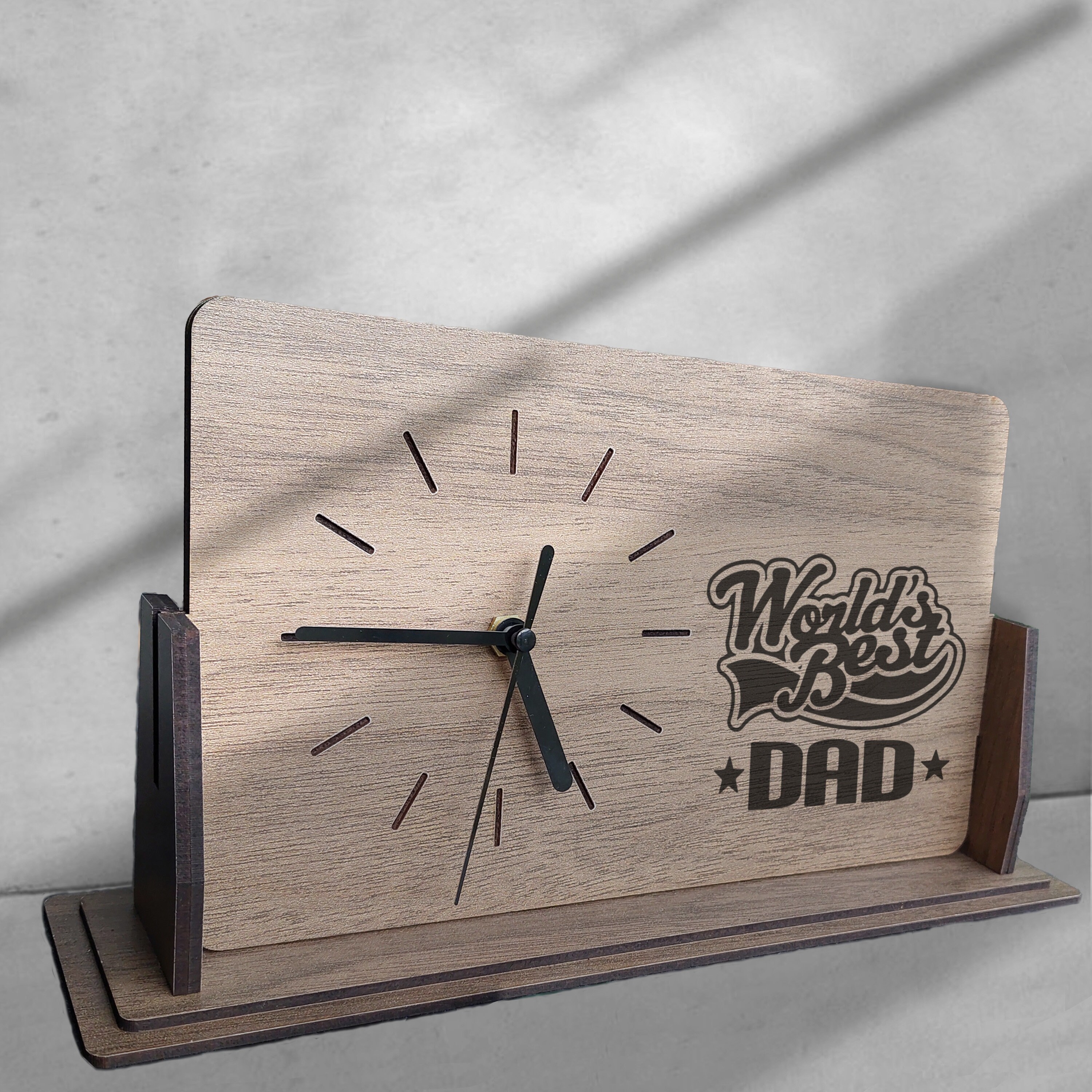 Custom Wooden Desk Clock, Bestdad Gift for Dad, Grandpa, Father’s Day ...